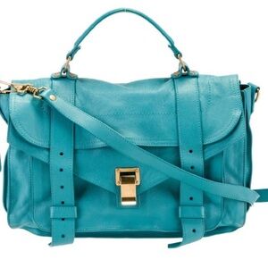 Proenza Schouler Blue Leather Top Handle Bag
